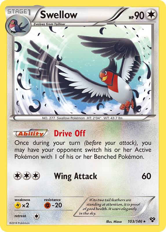 Swellow Pokemon card from XY Base Set