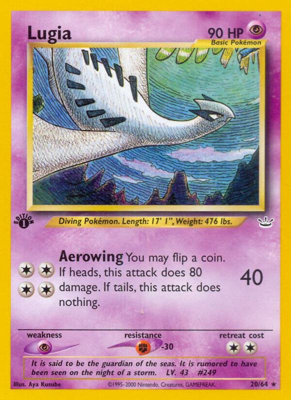 Lugia Pokemon card from Neo Revelation