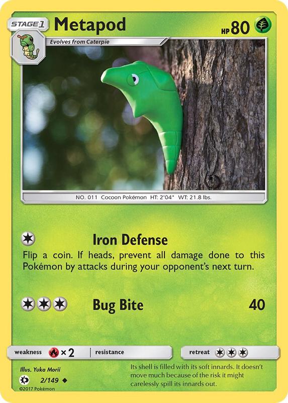 Metapod Pokemon card from SM Base Set