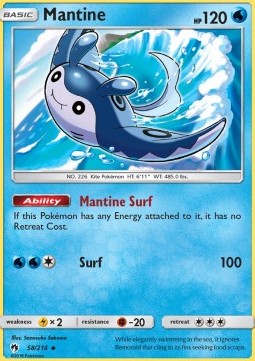 Mantine Pokemon card from Lost Thunder