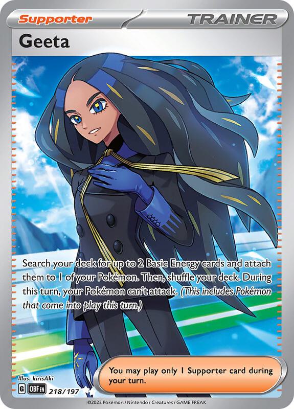Geeta Pokemon card from SV03: Obsidian Flames