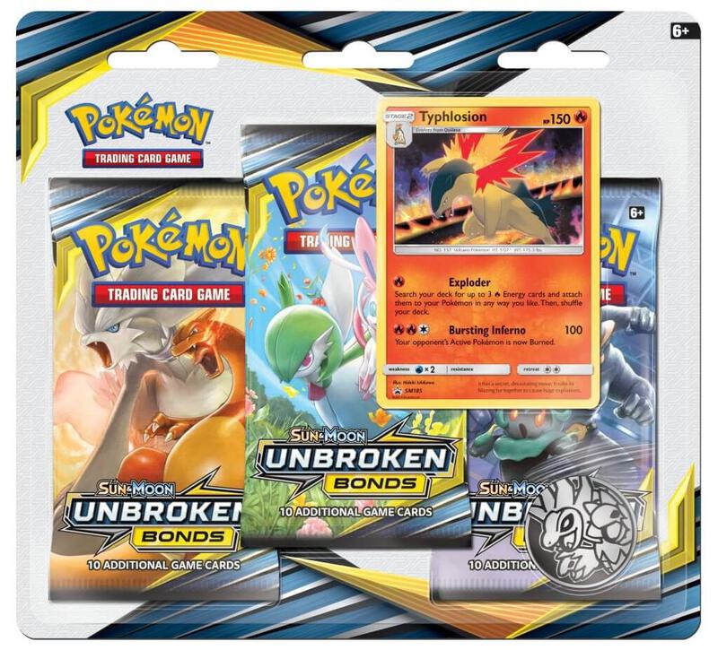 Unbroken Bonds 3 Pack Blister [Typhlosion] Pokemon card from SM - Unbroken Bonds