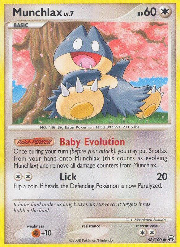 Munchlax Pokemon card from Majestic Dawn