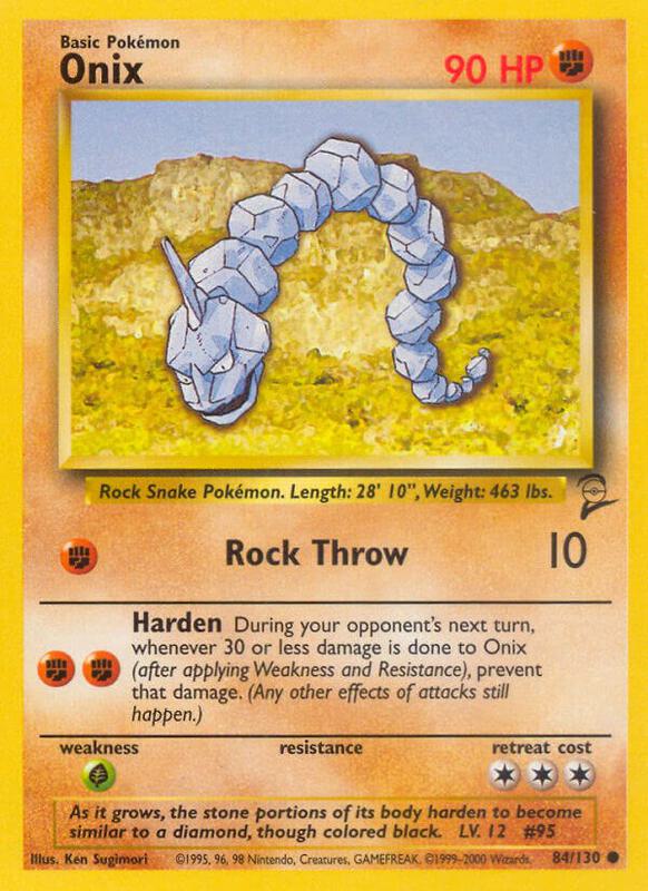 Onix Pokemon card from Base Set 2