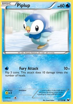 Piplup Pokemon card from Dark Explorers