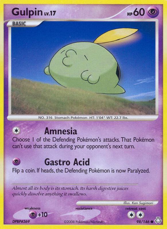 Gulpin Pokemon card from Legends Awakened