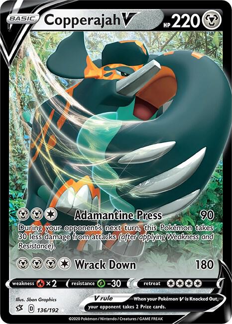 Copperajah V Pokemon card from SWSH02: Rebel Clash
