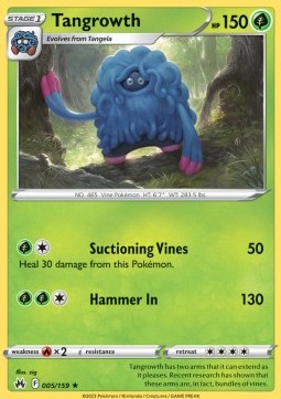 Tangrowth Pokemon card from Crown Zenith