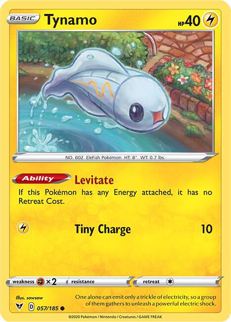 Tynamo Pokemon card from SWSH04: Vivid Voltage