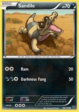 Sandile Pokemon card from XY