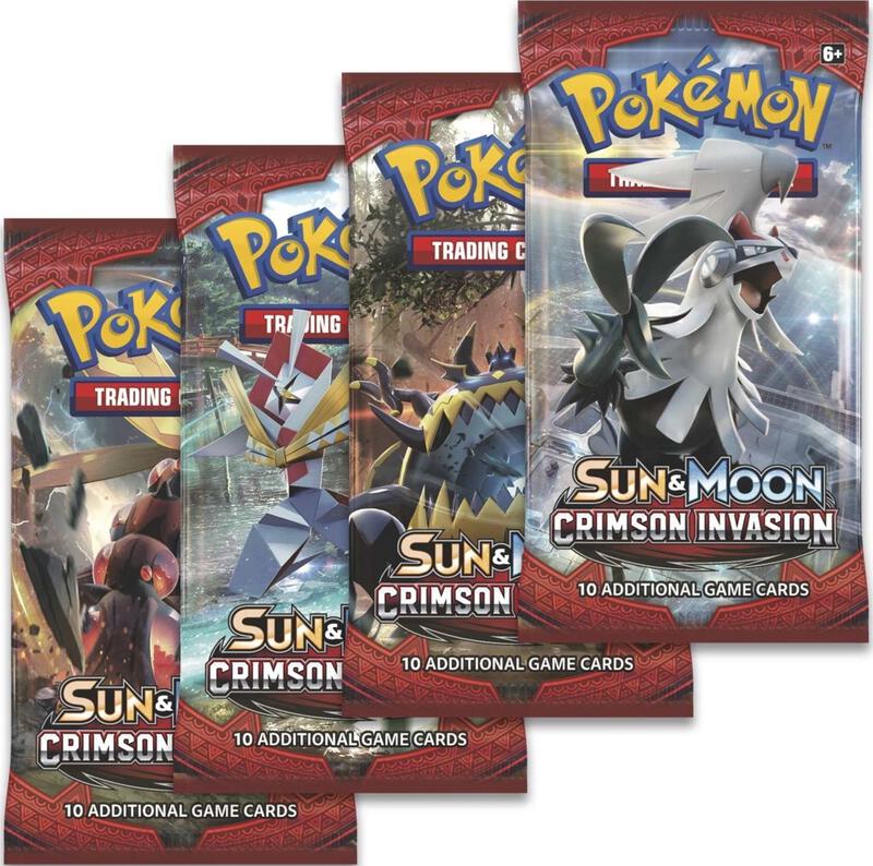 Crimson Invasion Booster Pack Art Bundle [Set of 4] Pokemon card from SM - Crimson Invasion