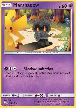 Marshadow Pokemon card from Cosmic Eclipse