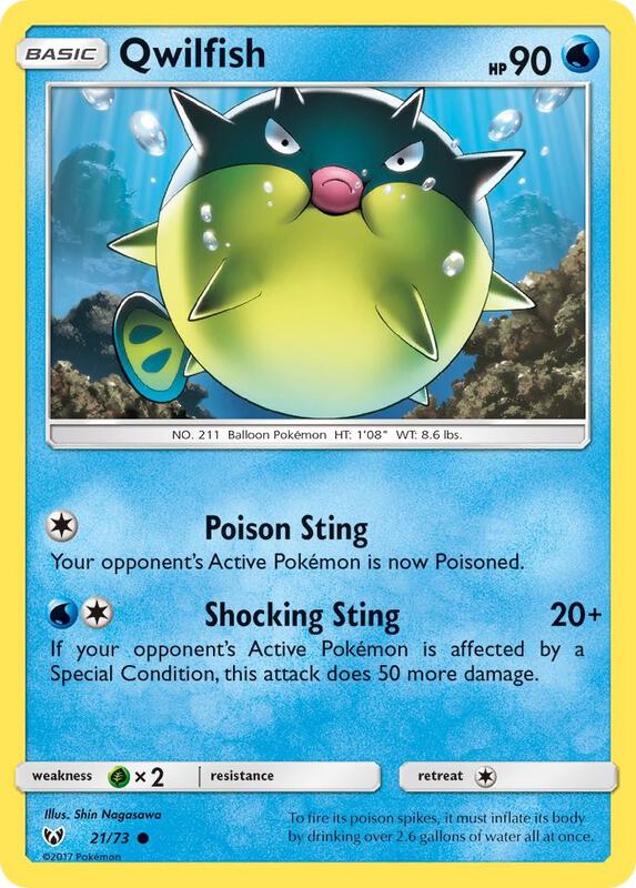 Qwilfish Pokemon card from Shining Legends