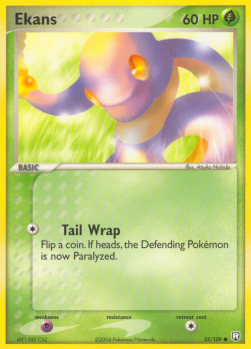 Ekans Pokemon card from EX Team Rocket Returns
