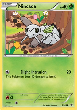 Nincada Pokemon card from Roaring Skies