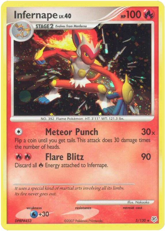 Infernape Pokemon card from Diamond and Pearl