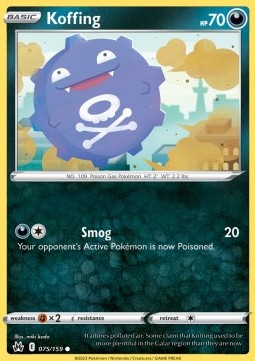 Koffing Pokemon card from Crown Zenith