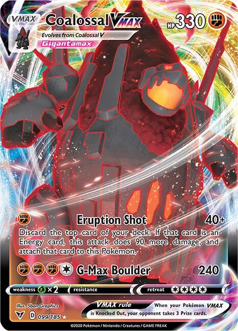 Coalossal VMAX Pokemon card from SWSH04: Vivid Voltage