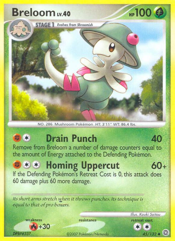 Breloom Pokemon card from Secret Wonders