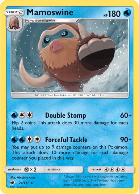 Mamoswine Pokemon card from SM - Crimson Invasion