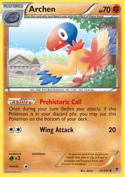 Archen Pokemon card from Plasma Blast