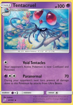 Tentacruel Pokemon card from Team Up