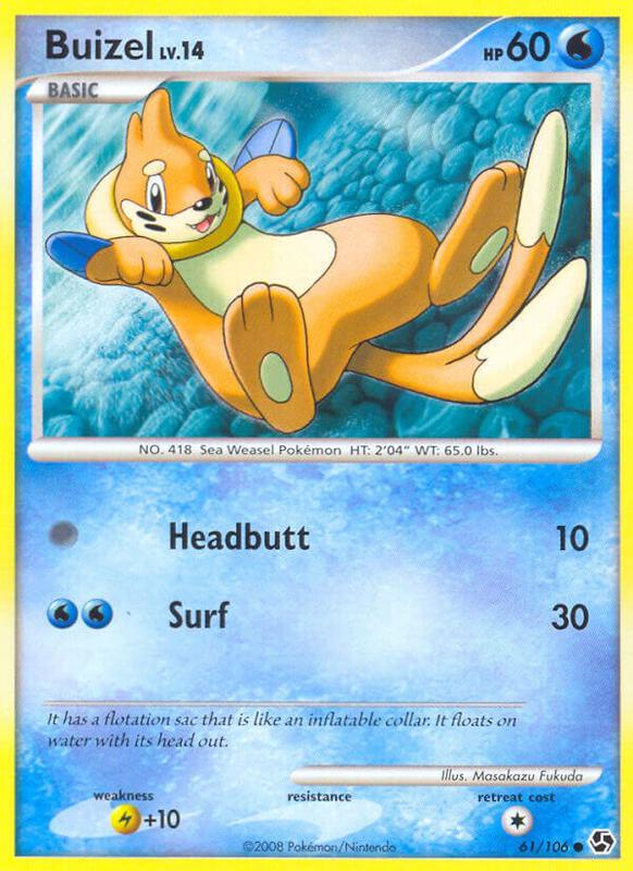 Buizel Pokemon card from Great Encounters