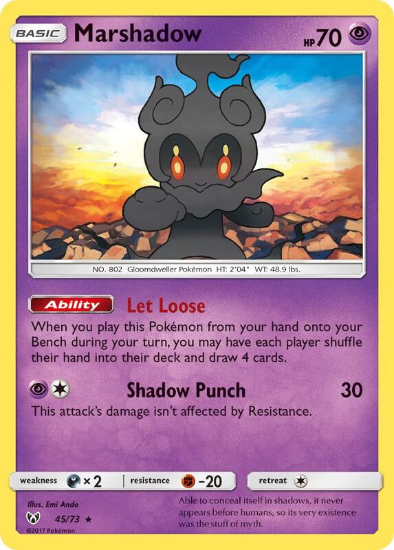 Marshadow Pokemon card from Shining Legends