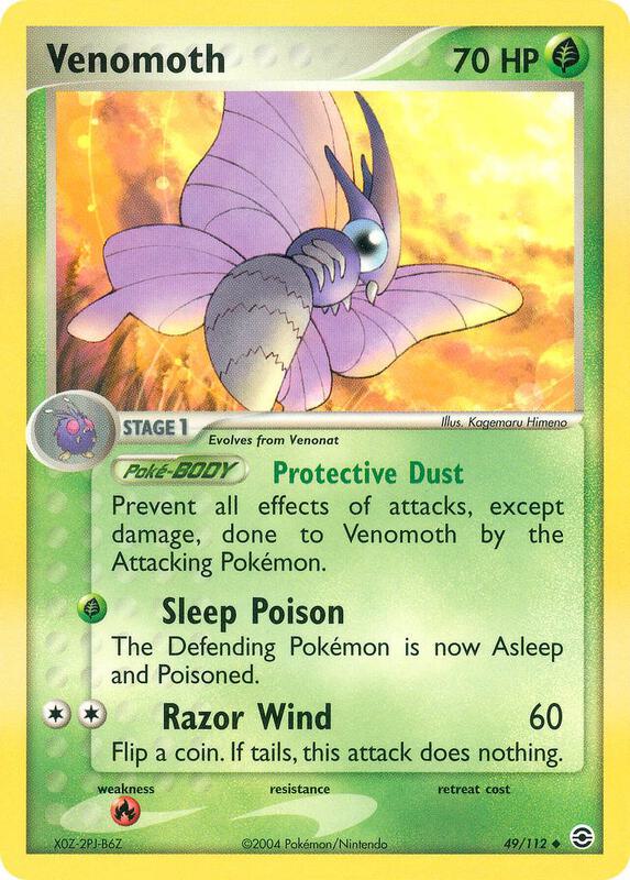 Venomoth Pokemon card from FireRed & LeafGreen