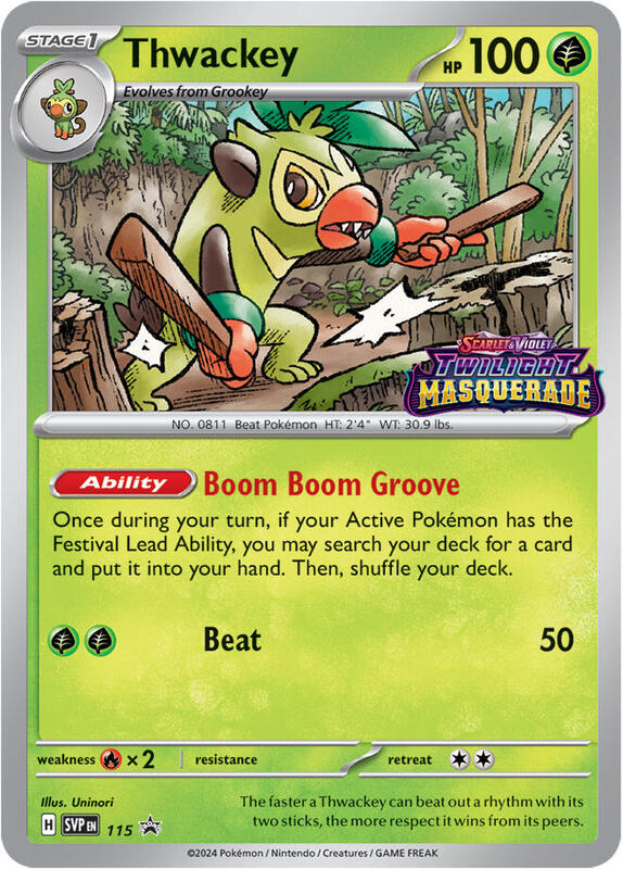 Thwackey - 115 Pokemon card from SV: