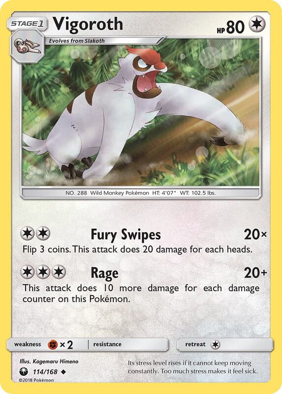 Vigoroth Pokemon card from SM - Celestial Storm