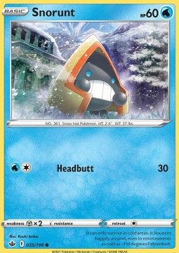 Snorunt Pokemon card from Chilling Reign