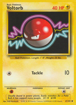 Voltorb Pokemon card from Base Set