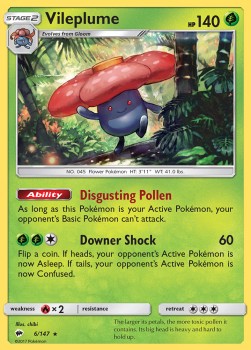 Vileplume Pokemon card from Burning Shadows