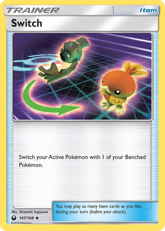 Switch Pokemon card from SM - Celestial Storm