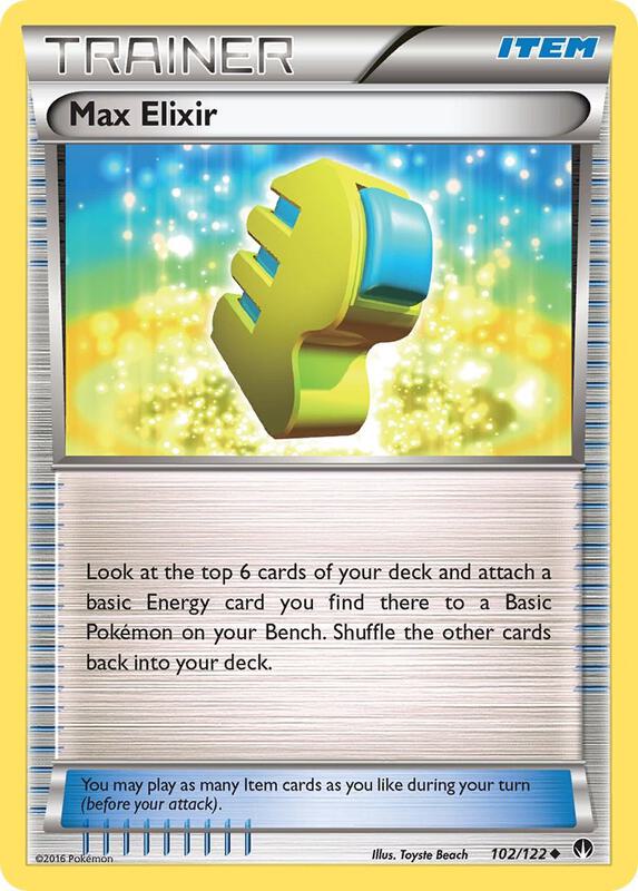 Max Elixir Pokemon card from XY - BREAKpoint