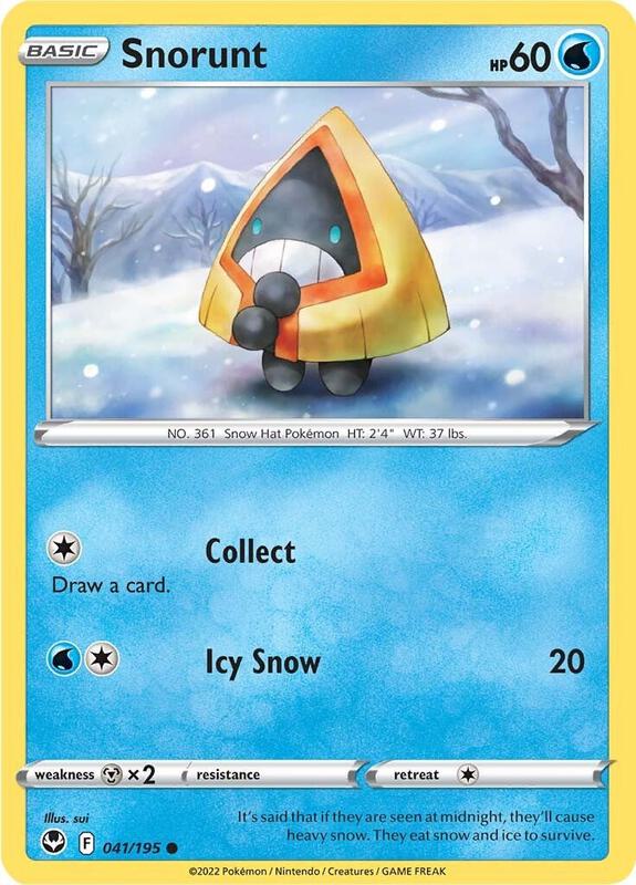 Snorunt Pokemon card from SWSH12: Silver