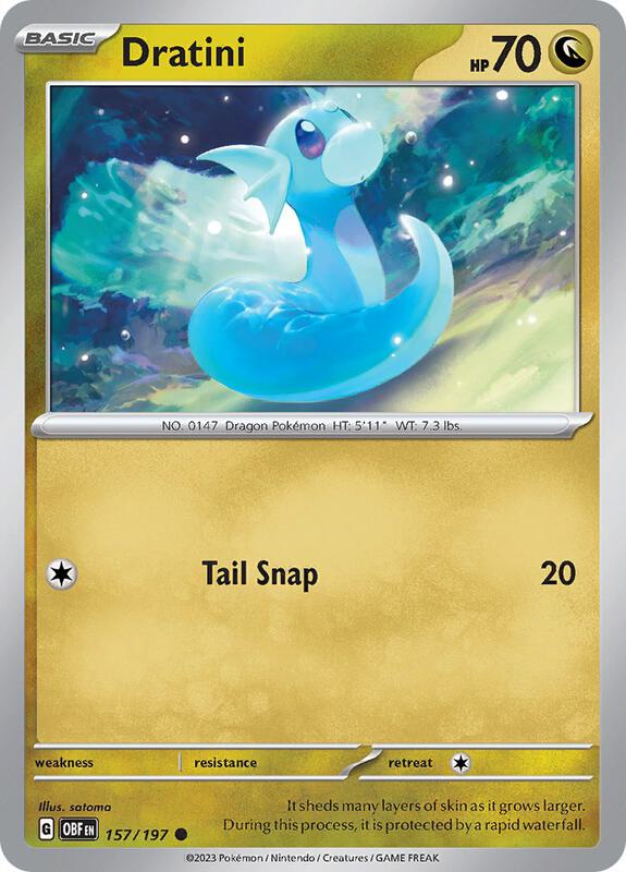 Dratini Pokemon card from SV03: Obsidian Flames