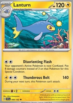 Lanturn Pokemon card from Stellar Crown