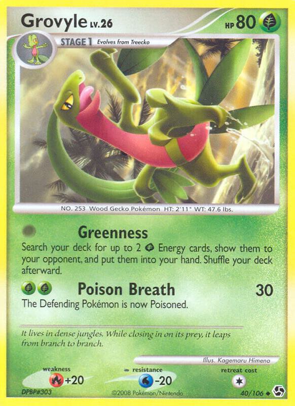 Grovyle Pokemon card from Great Encounters