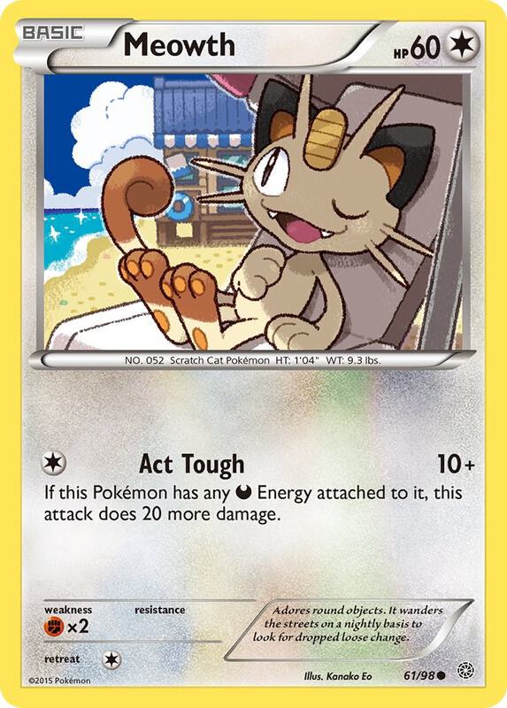 Meowth Pokemon card from XY - Ancient Origins