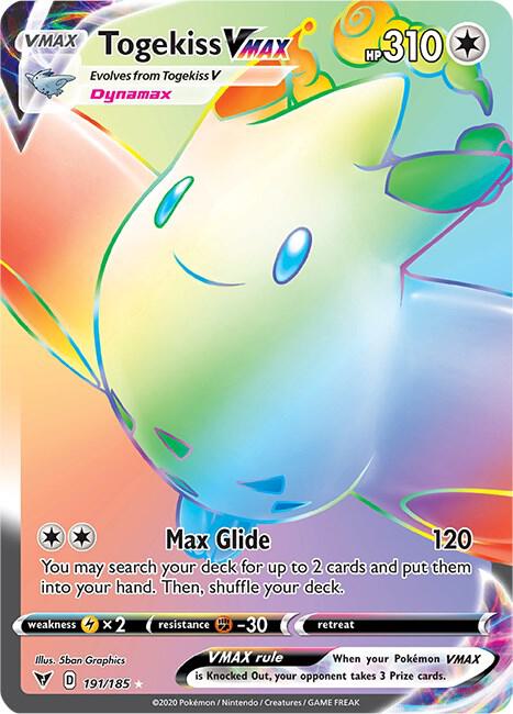 Togekiss VMAX (Secret) Pokemon card from SWSH04: Vivid