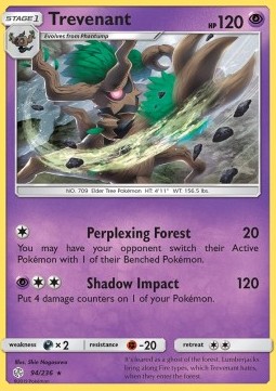 Trevenant Pokemon card from Cosmic Eclipse