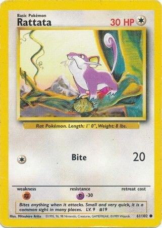 Rattata Pokemon card from Base Set