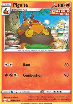 Pignite Pokemon card from Battle Styles