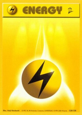 Lightning Energy Pokemon card from Base Set 2