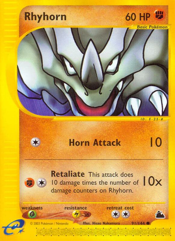 Rhyhorn Pokemon card from Skyridge