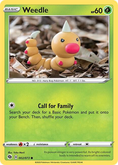 Weedle Pokemon card from Champion's Path