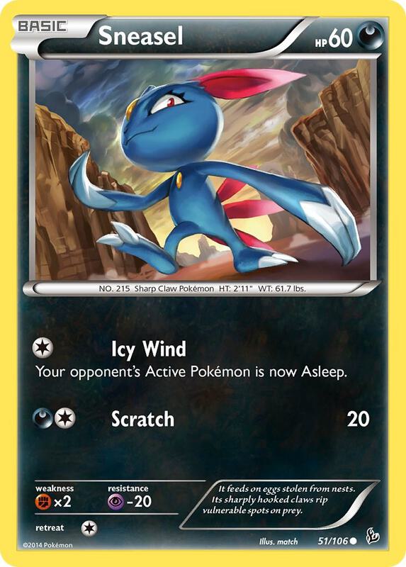Sneasel (51) Pokemon card from XY - Flashfire