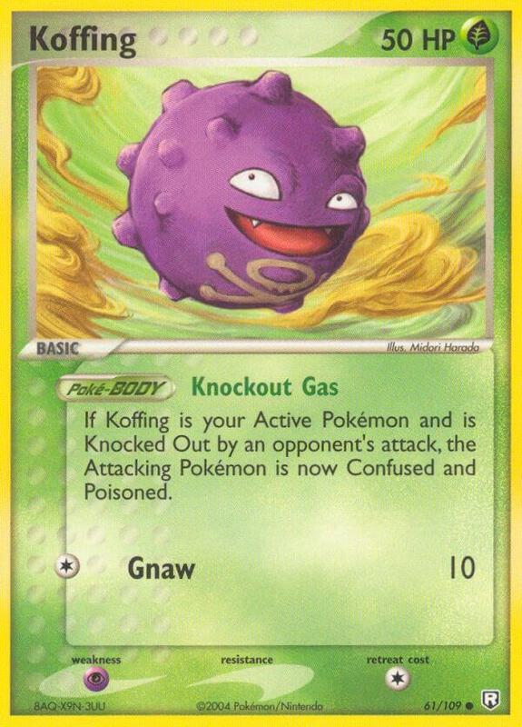 Koffing Pokemon card from Team Rocket Returns